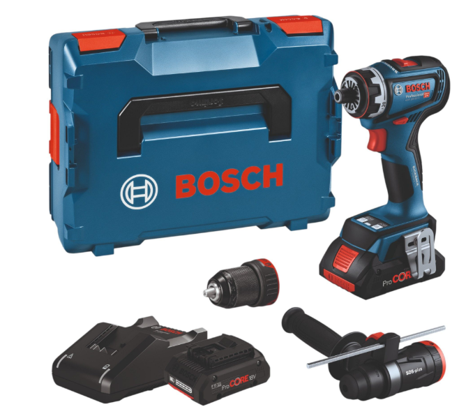 Bosch GSR 18V-90 FC – Trapano avvitatore 18 V con 2 ProCORE 4,0 Ah, caricabatterie e L-Boxx (06019K6205)