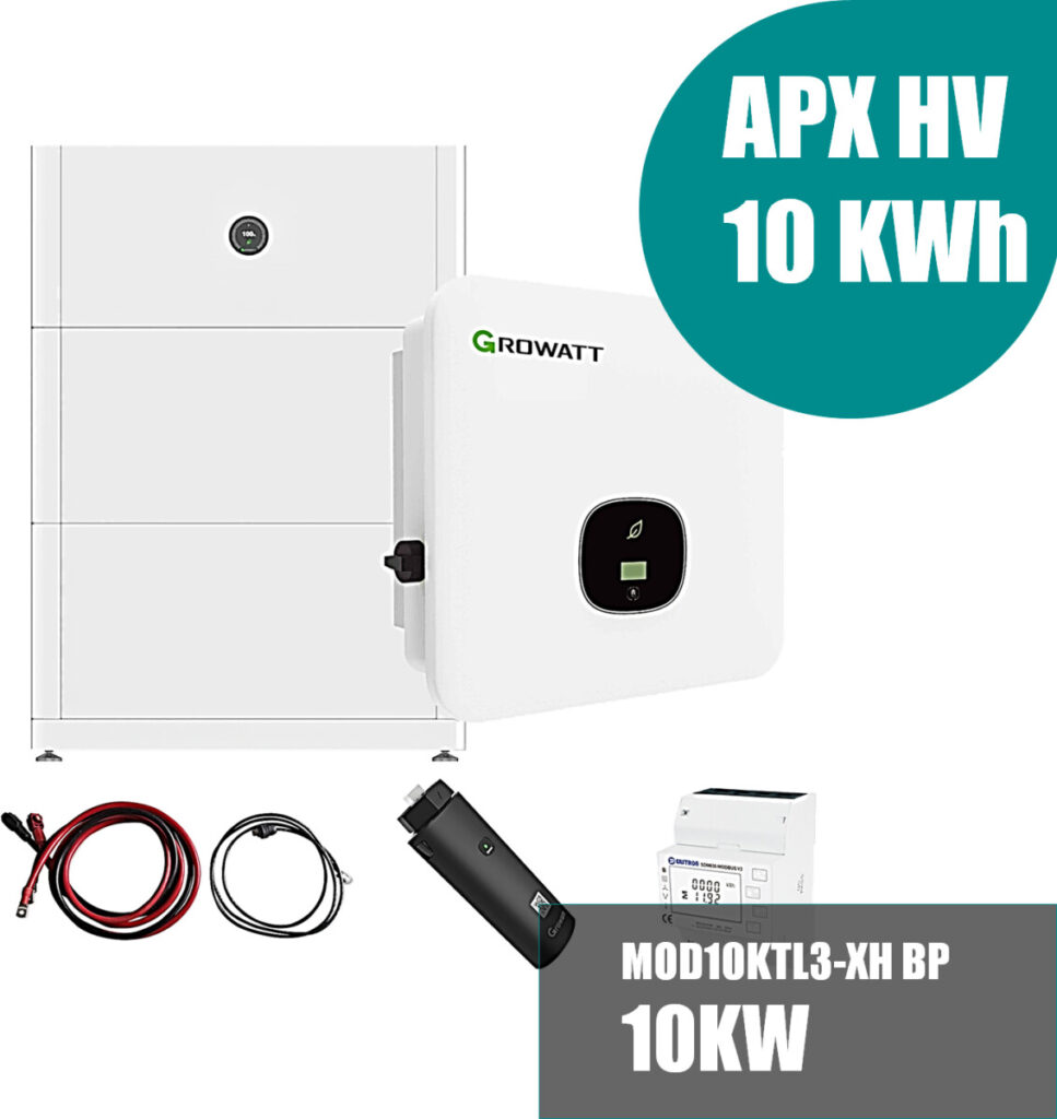 Growatt MOD 10KTL3-XH2 10kW Inverter ibrido con 10kWh Kit di accumulo solare